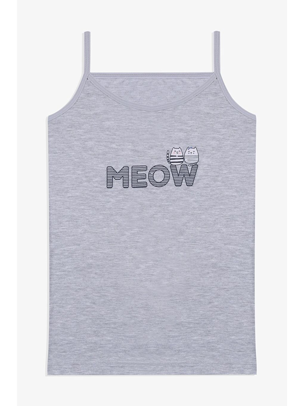 Gri Kız Çocuk 3'lü Penguen Desenli Pamuklu Atlet-2