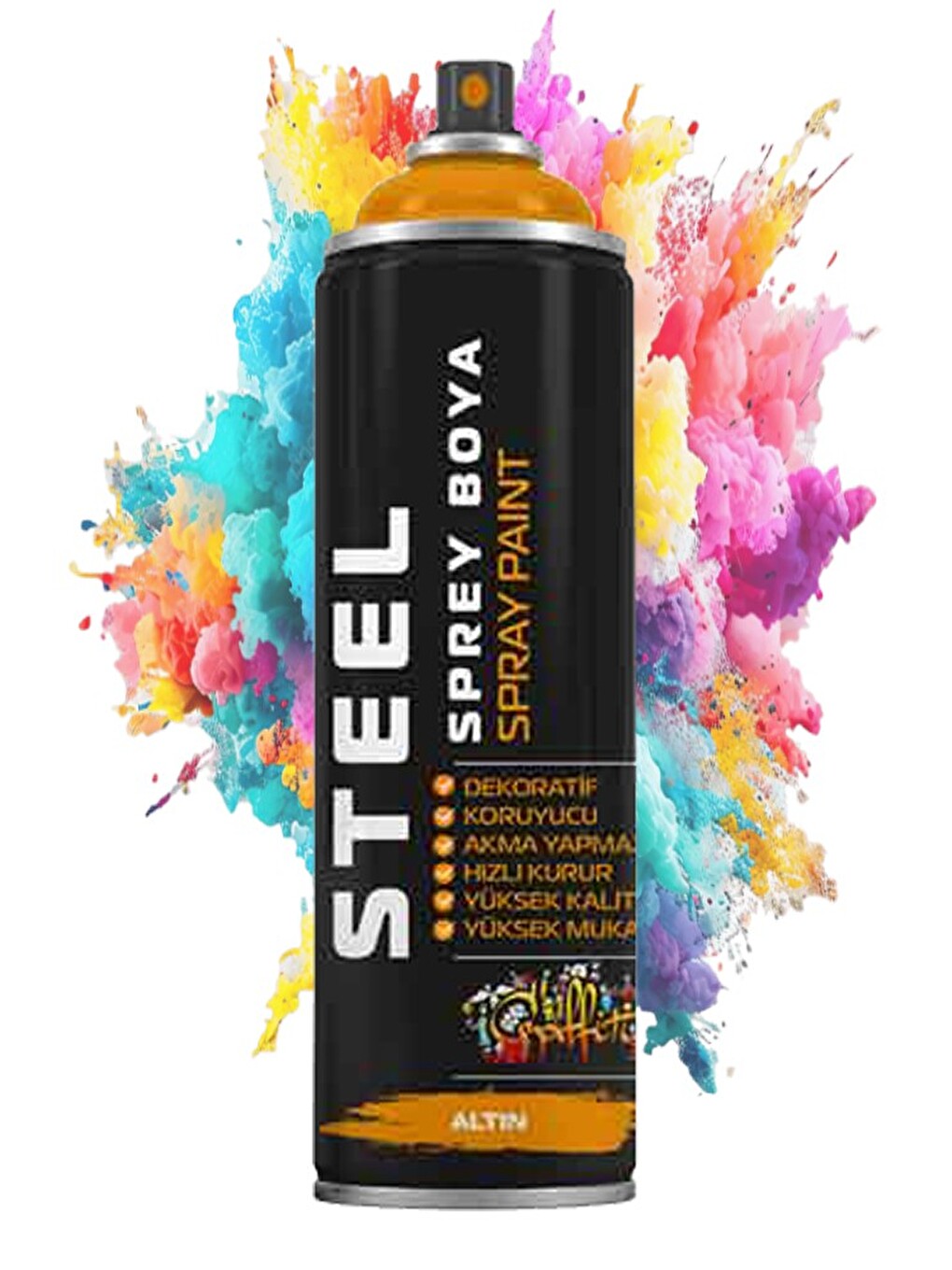 Sprey Boya 200 Ml 1 Adet Hızlı Kuruyan Renkli Profesyonel Ahşap Plastik Demir Metal Cam Porselen Duv