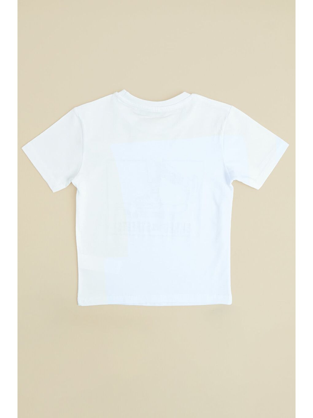 Beyaz Kaykay Baskılı Bisiklet Yaka Erkek Çocuk Tişört-1