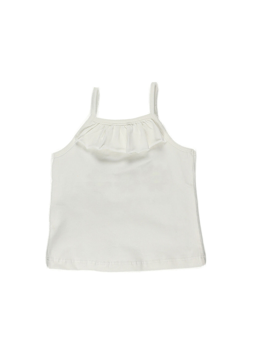 Kız Bebek Baskılı Beyaz Atlet-1