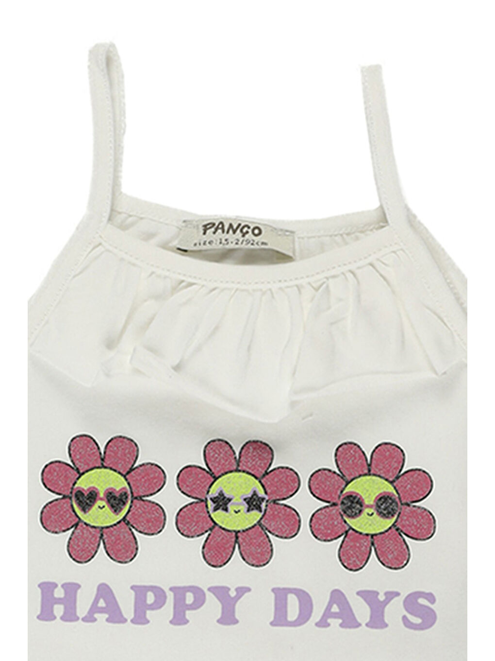 Kız Bebek Baskılı Beyaz Atlet-2