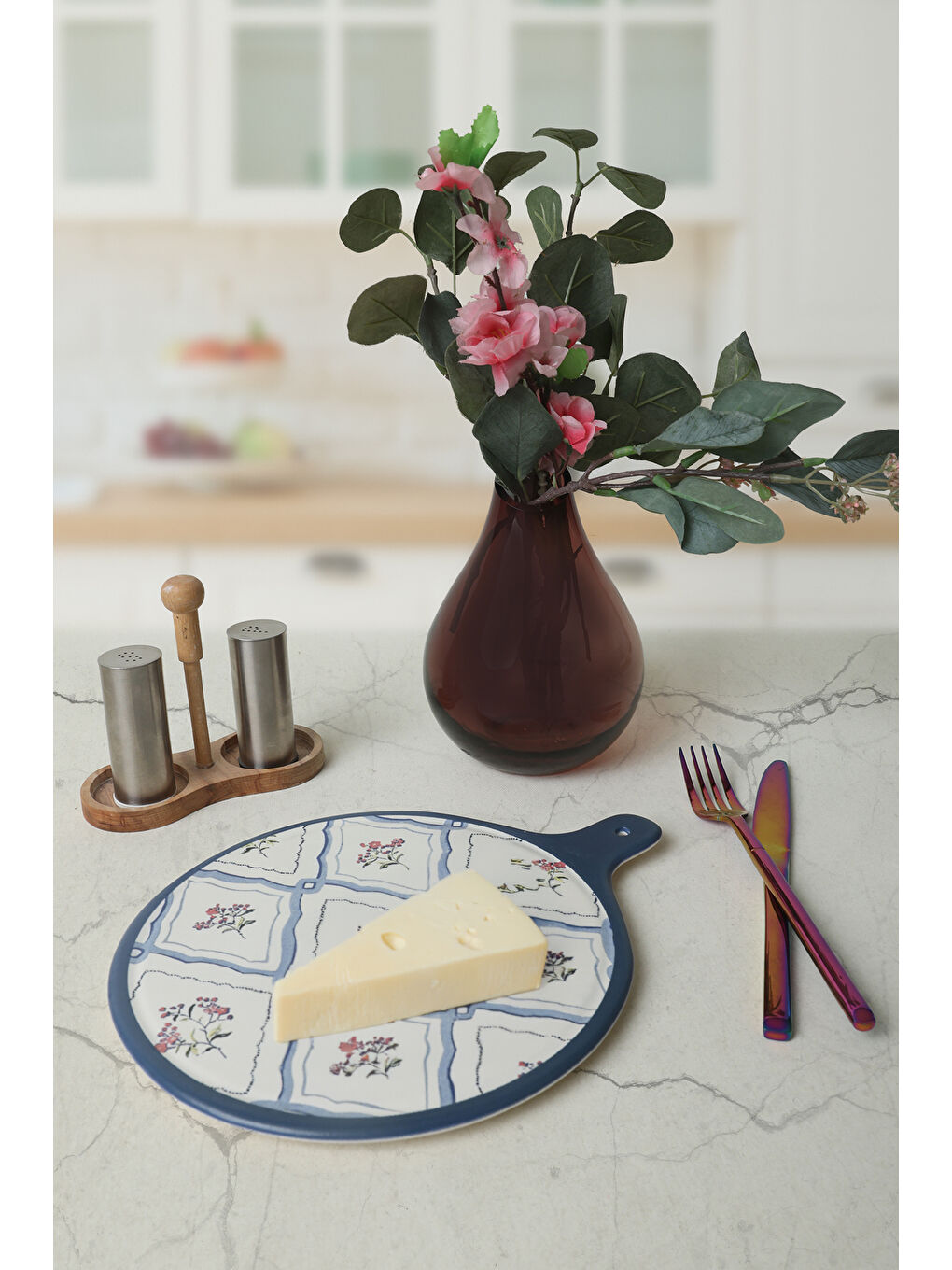 Karışık Floral Waves Peynir Sunum Tabağı 26 Cm-1