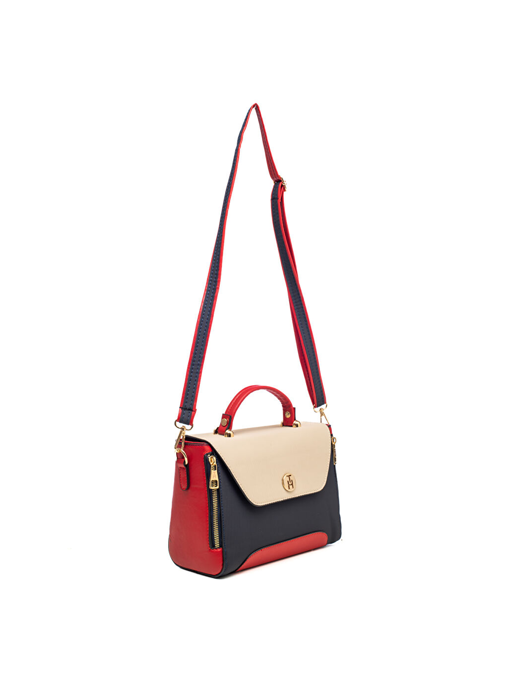 Lacivert Kadın Omuz Çantası TH-YK13807 Laci-Krem-Kırmızı-5