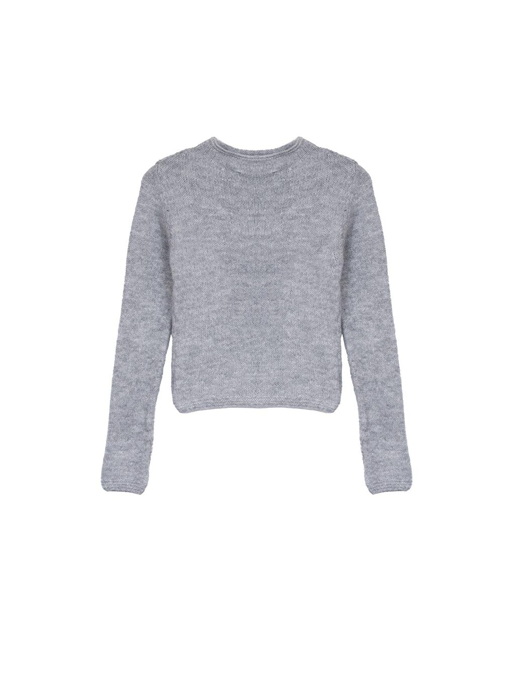 Gri Triko Crop Kazak-5