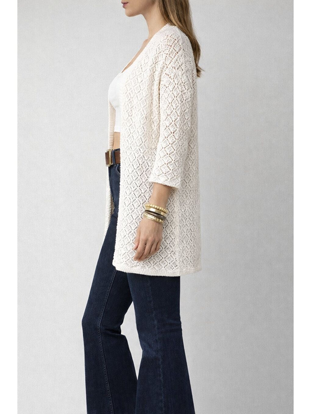 Örgü Hırka Ekru-1