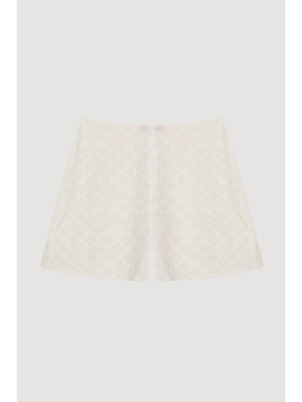 Fisto Detaylı Mini Şort Ekru