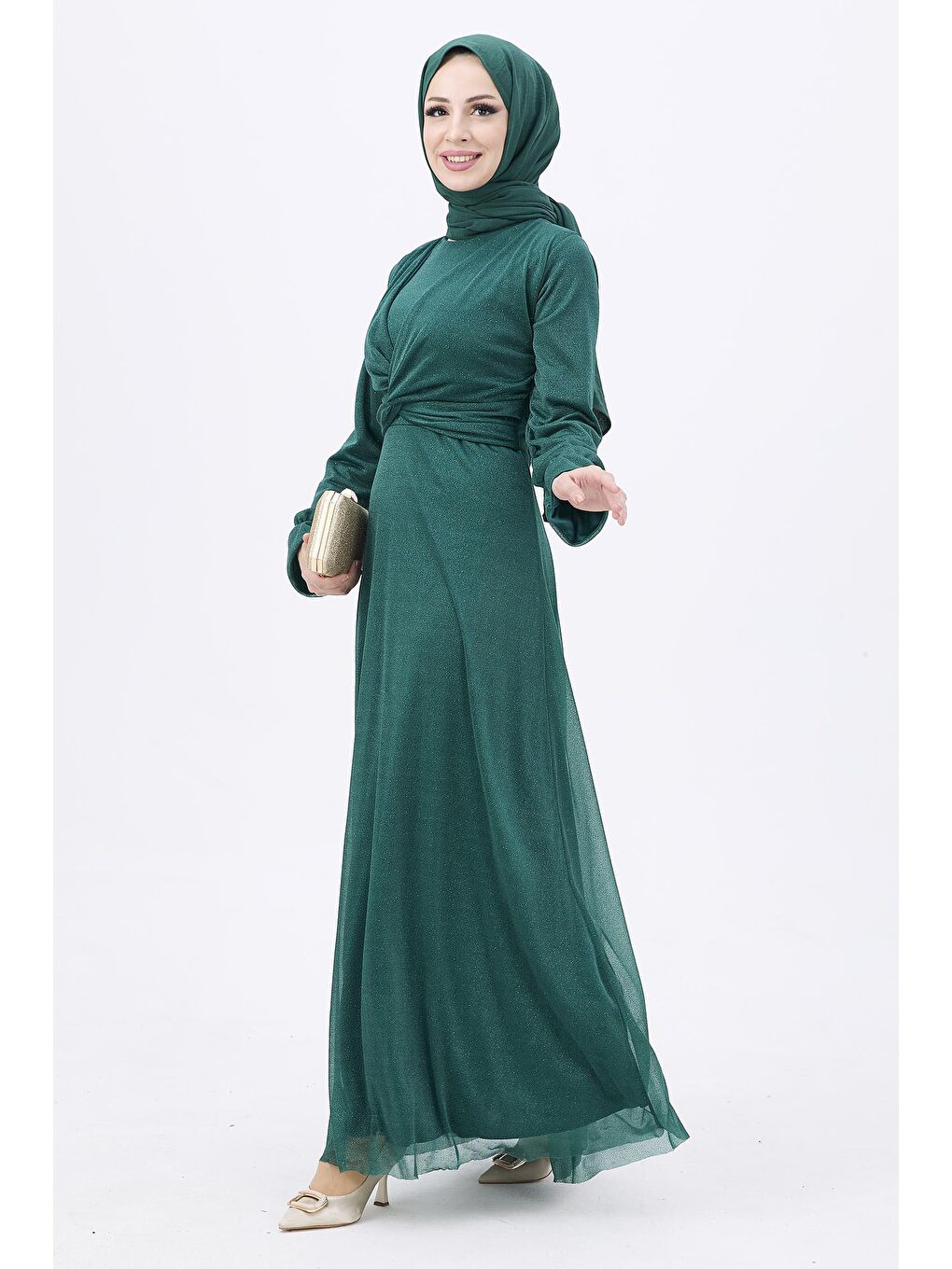 Düz BİSİKLET Kadın Yeşil Abiye - 11142-1