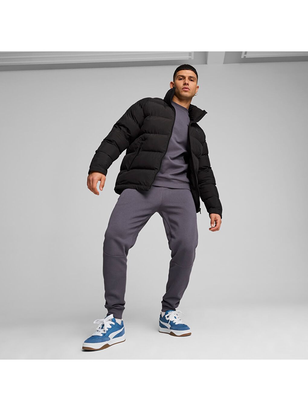 Siyah MONOMATERIAL Erkek Şişme Mont-1