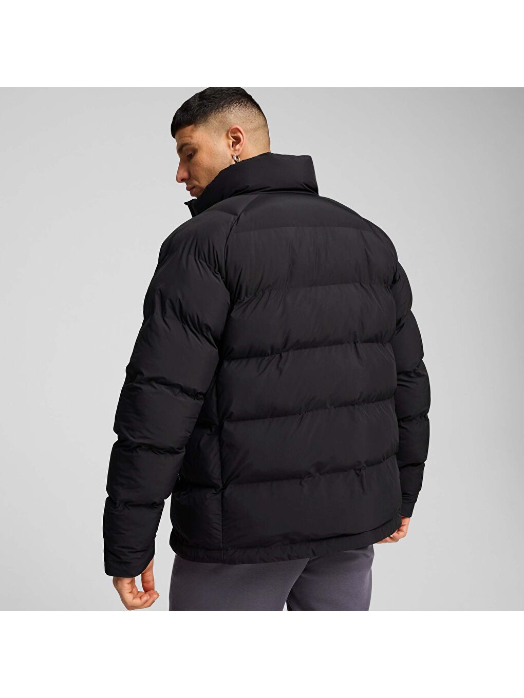 Siyah MONOMATERIAL Erkek Şişme Mont-3