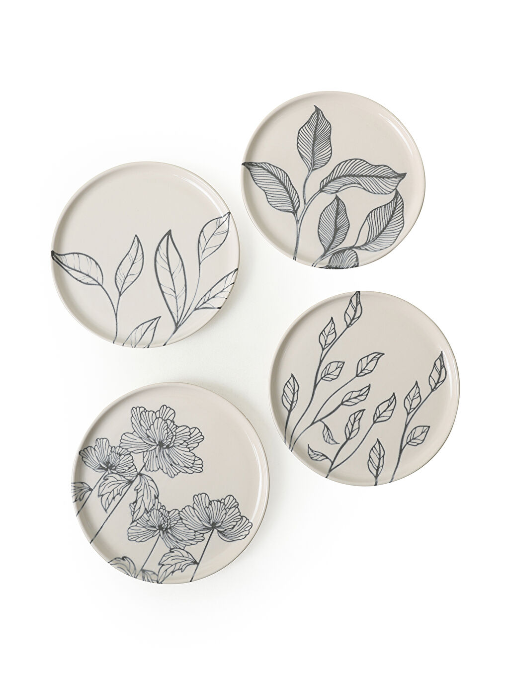 Karışık Leaf Traces Nordıc Pasta Tabağı 22 Cm 4 Adet-5