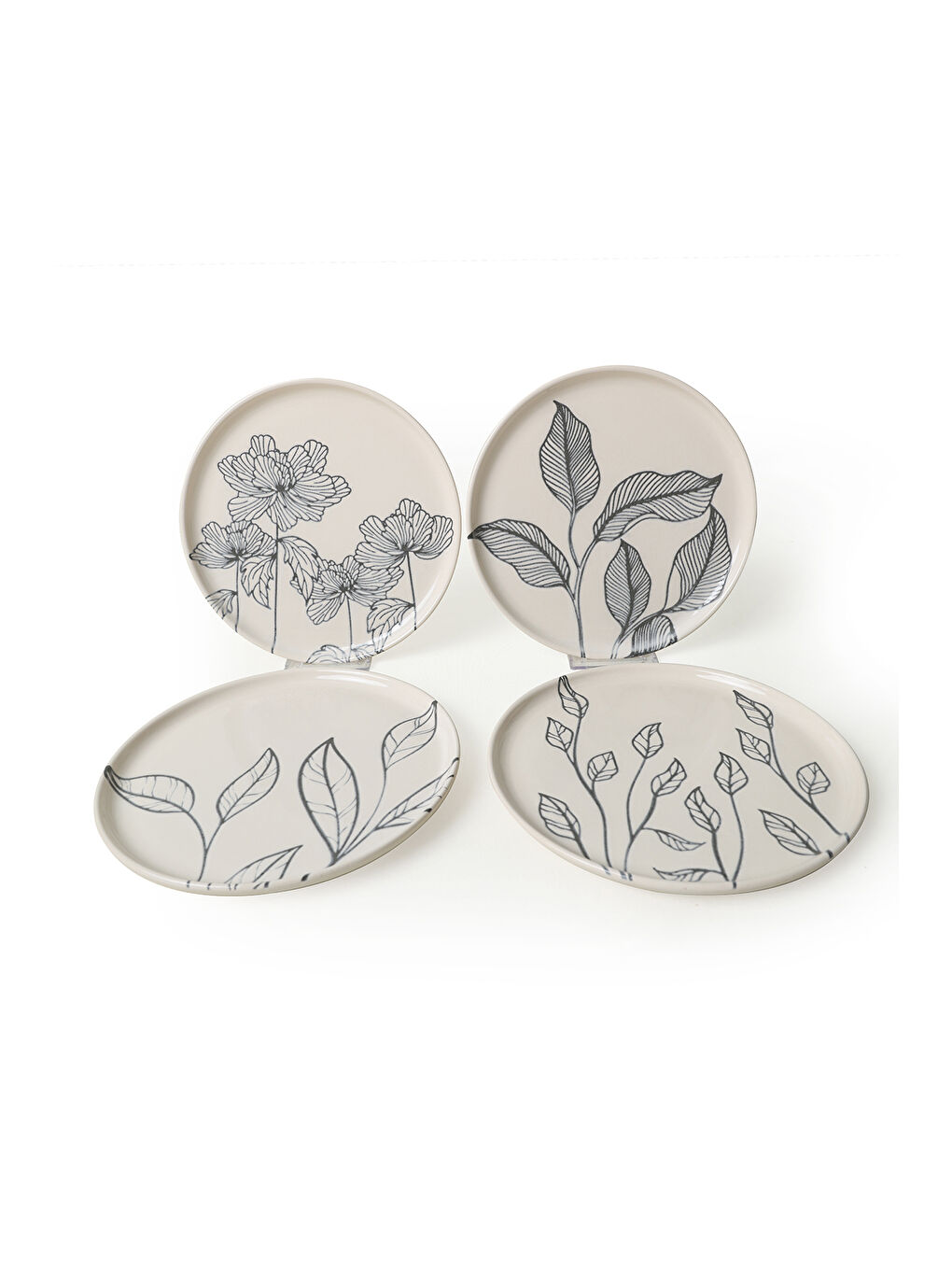 Karışık Leaf Traces Nordıc Pasta Tabağı 22 Cm 4 Adet-6