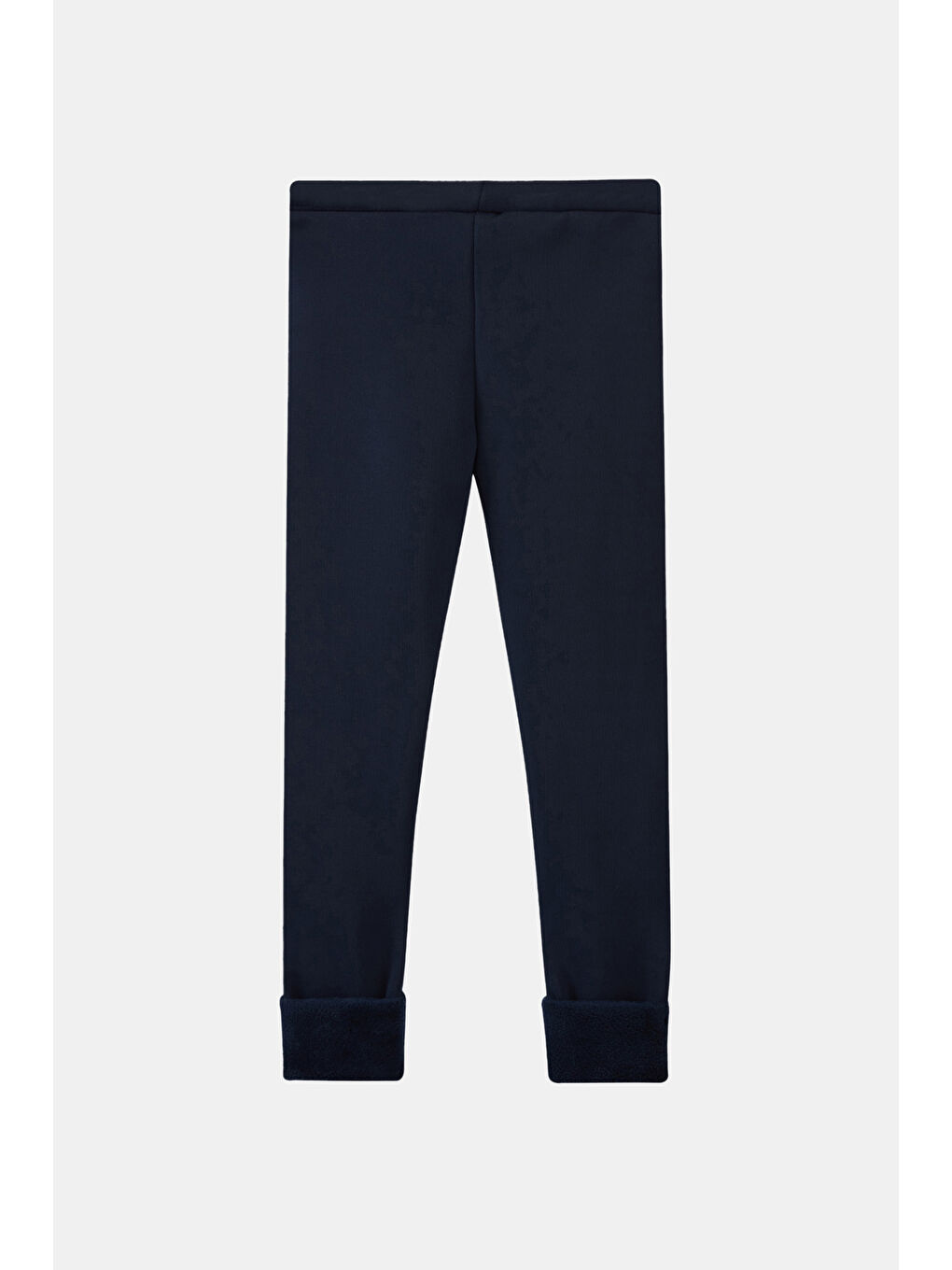 Koyu Lacivert Kız Çocuk İçi Pelüş Kulaklı Tavşan Nakışlı Extra Kalın Kışlık Tayt-1