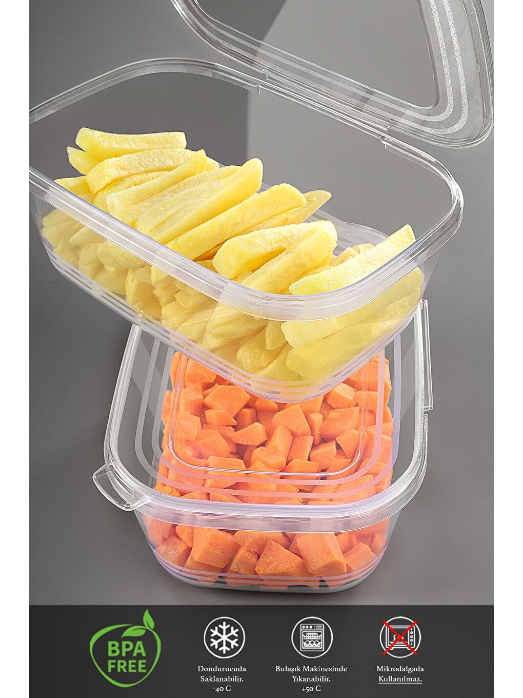 Renksiz 15 Adet Sızdırmaz Kendinden Kapaklı Derin Dondurucuya Uygun Saklama Kabı Hava Almaz Düzenleyici 1lt-1