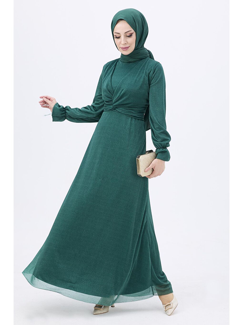 Düz BİSİKLET Kadın Yeşil Abiye - 11142-2