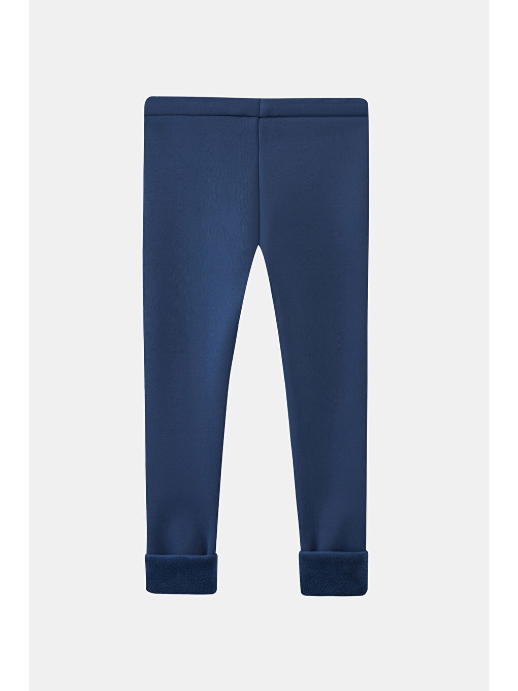 Açık Lacivert Kız Çocuk İçi Pelüş Kulaklı Tavşan Nakışlı Extra Kalın Kışlık Tayt-1