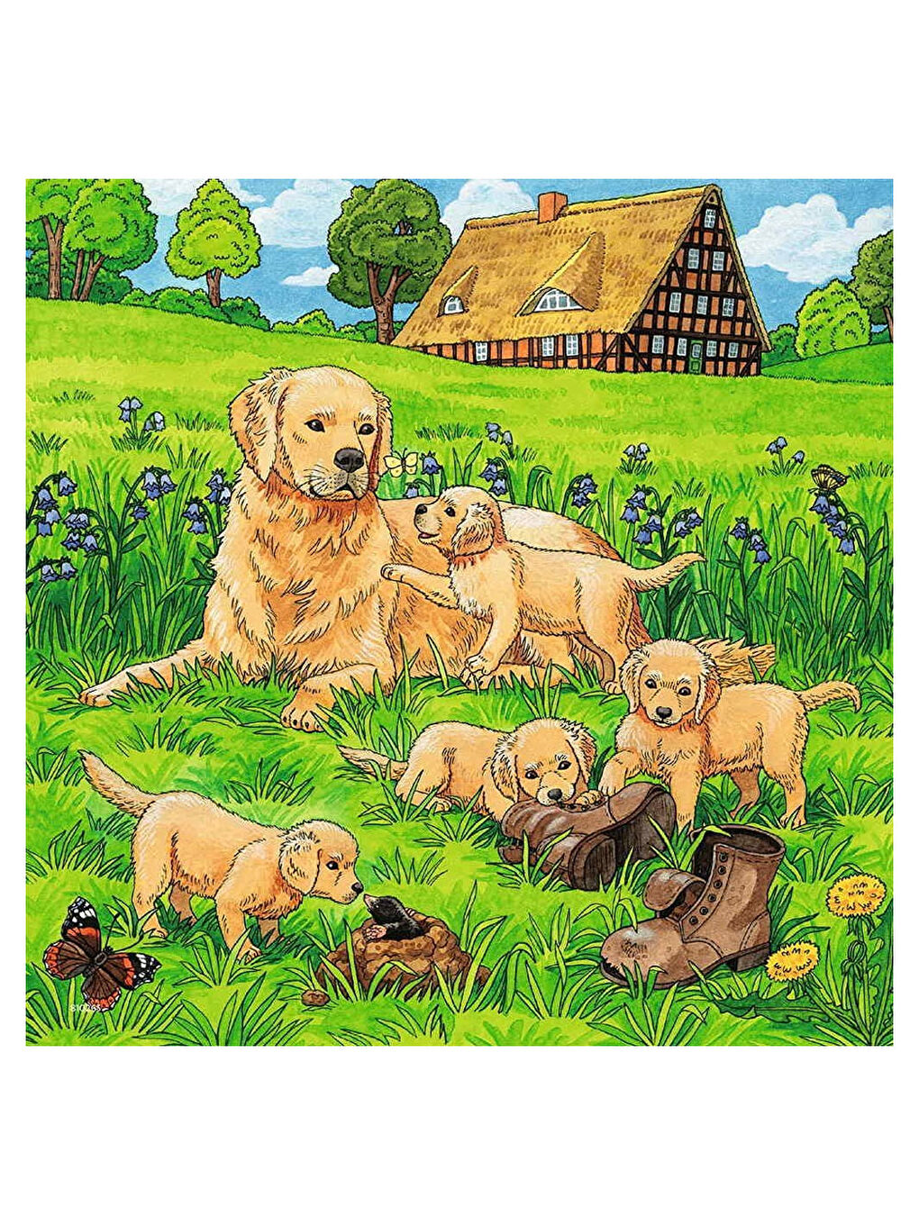 Ravensburger Renksiz 3x49 Parça Puzzle Tatlı Hayvancıklar 080021 - 1