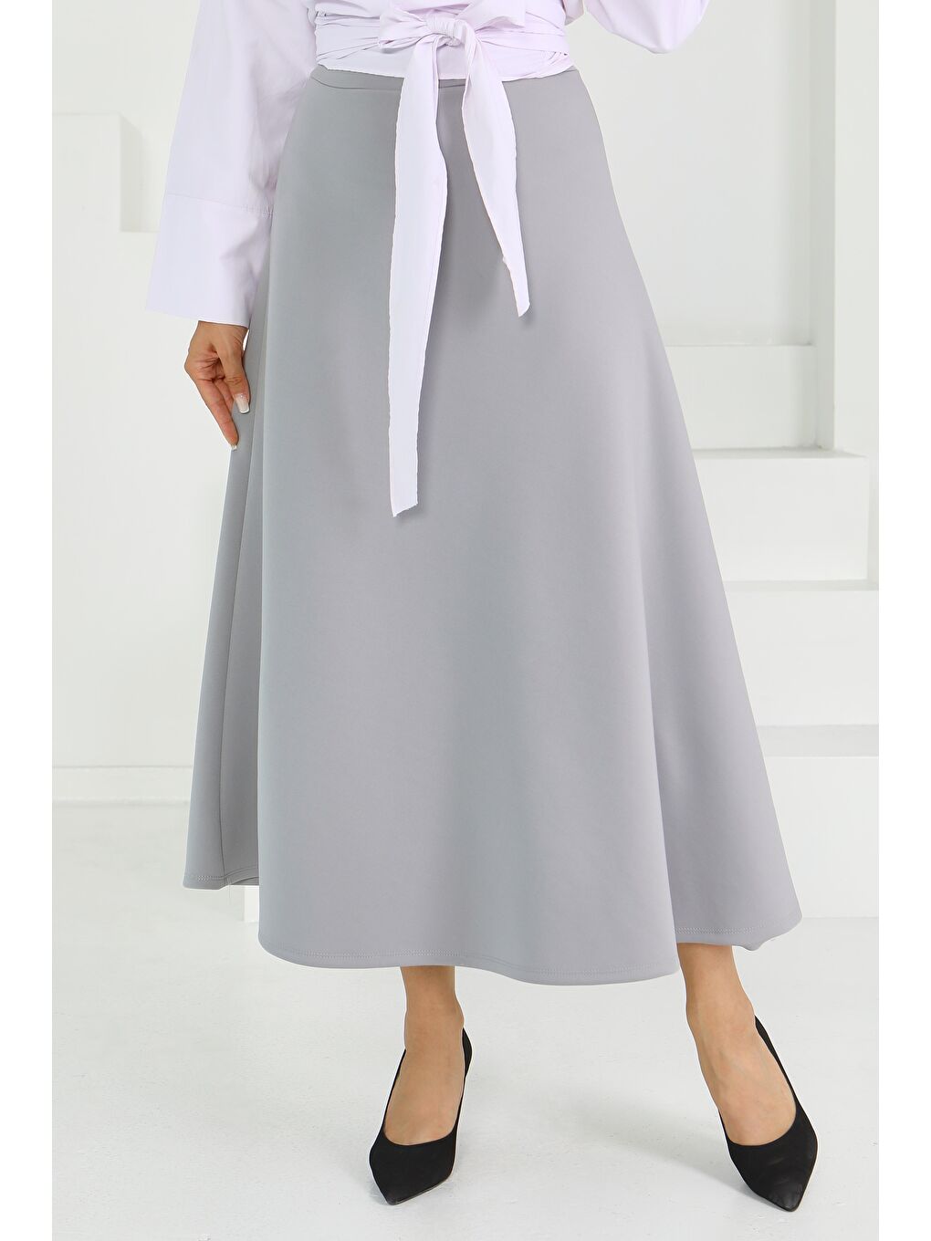 Puff Scuba Çan Etek Gri - 27615-1