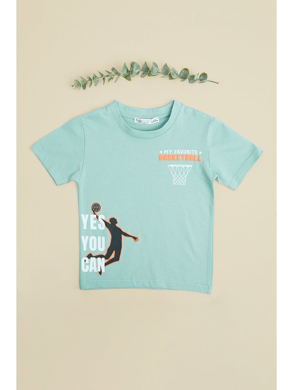 Yeşil My Foverıte Basketball Baskılı Erkek Çocuk Tişört