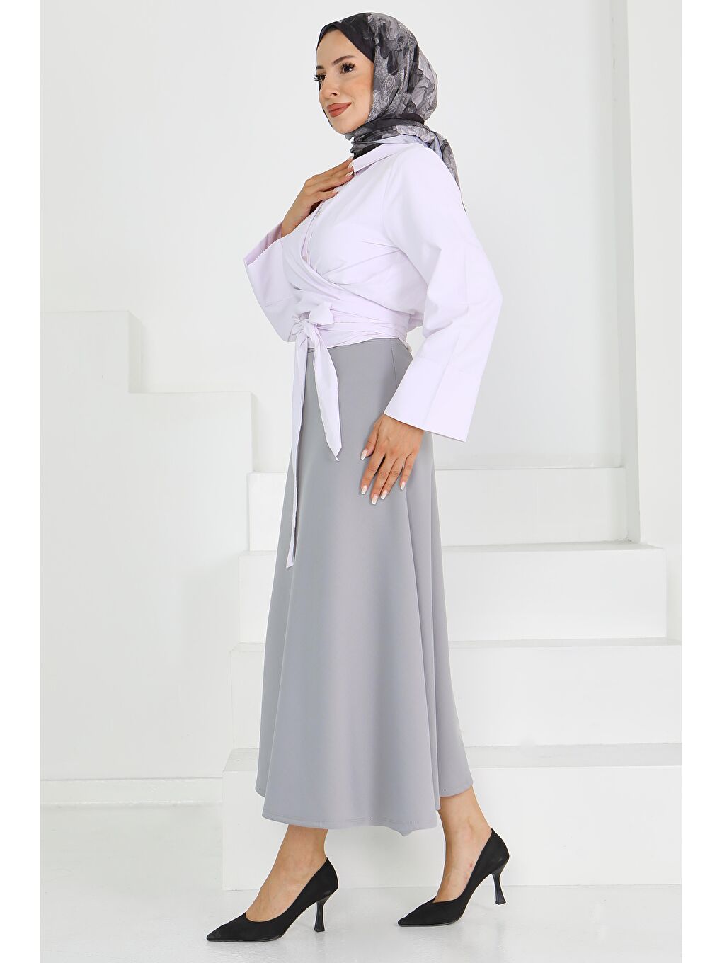 Puff Scuba Çan Etek Gri - 27615-2