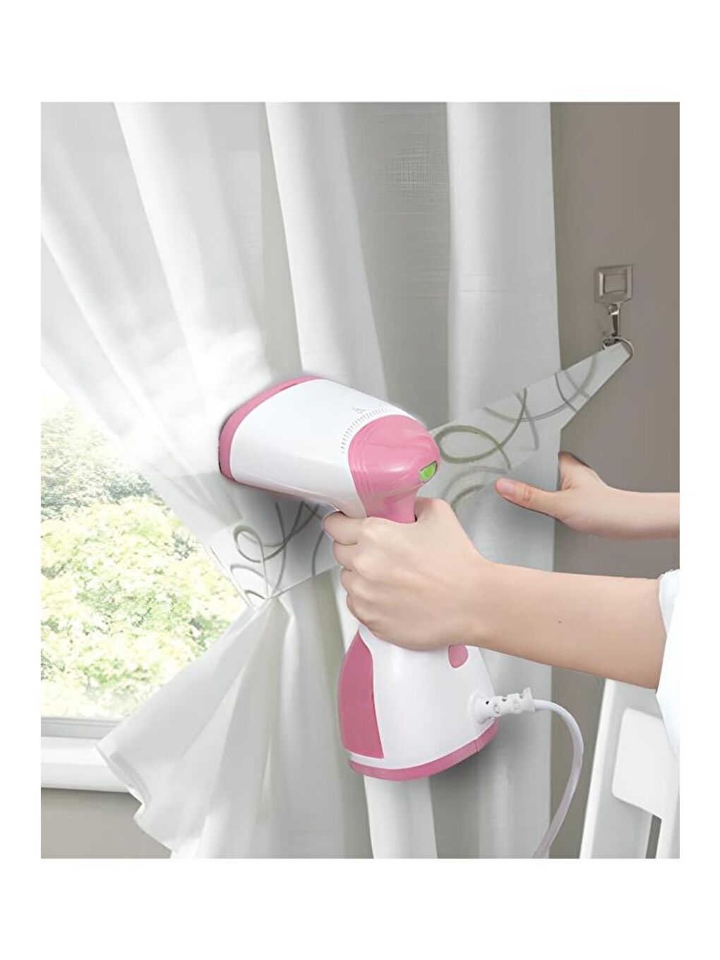 Ksı 6450 Portatif Buharlı Kırışık Giderici Dikey Ütü 1200w - Pembe-3