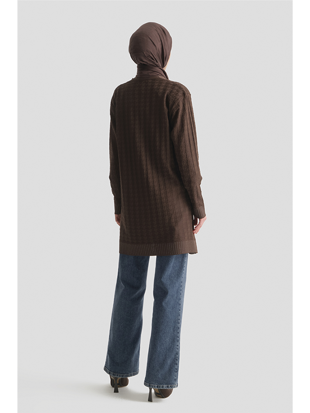 Kahverengi Triko Ceket 25Kd5094 Kahve-4