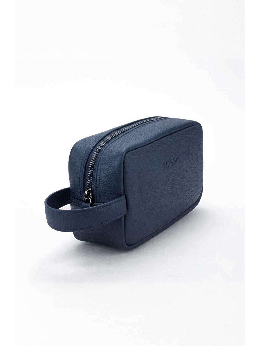 Lacivert %100 Hakiki Deri El Çantası Portföy Traş Çantası-2