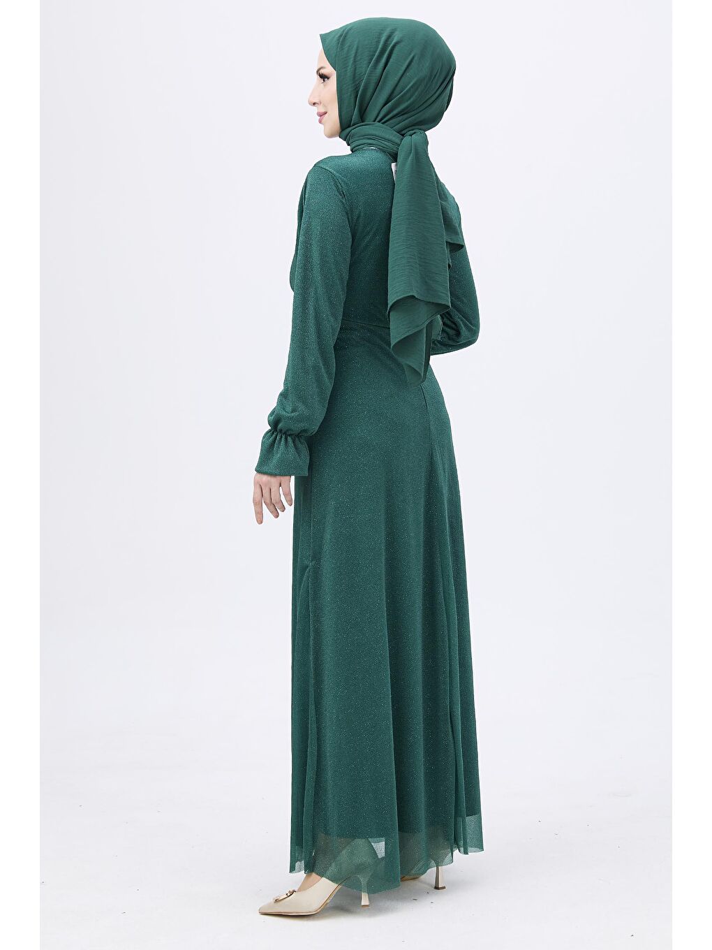 Düz BİSİKLET Kadın Yeşil Abiye - 11142-4