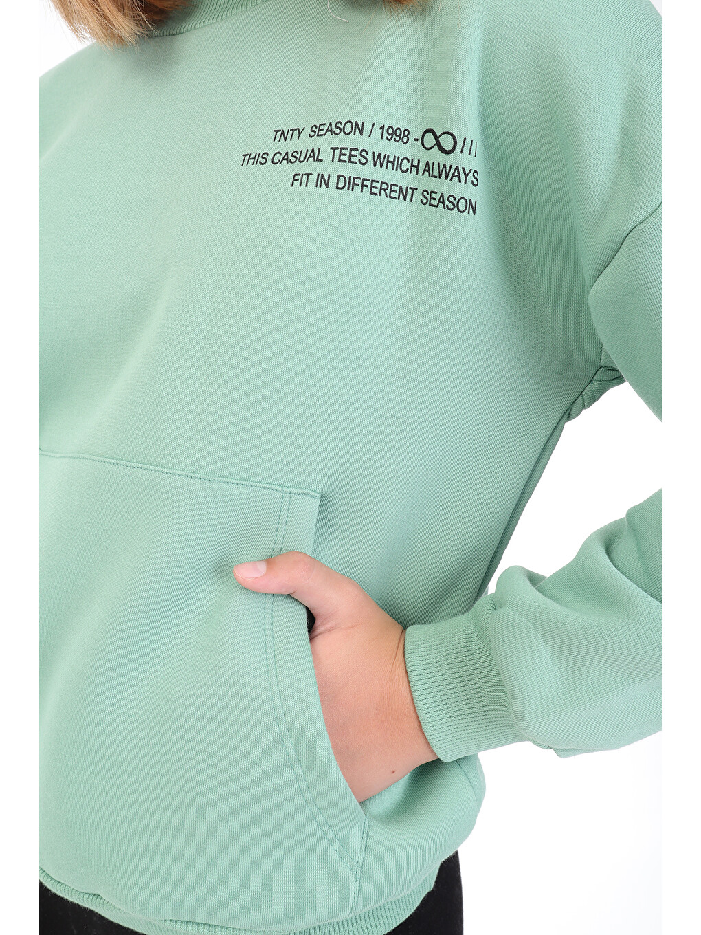 Yeşil Kız Çocuk Baskılı Sweatshirt-1