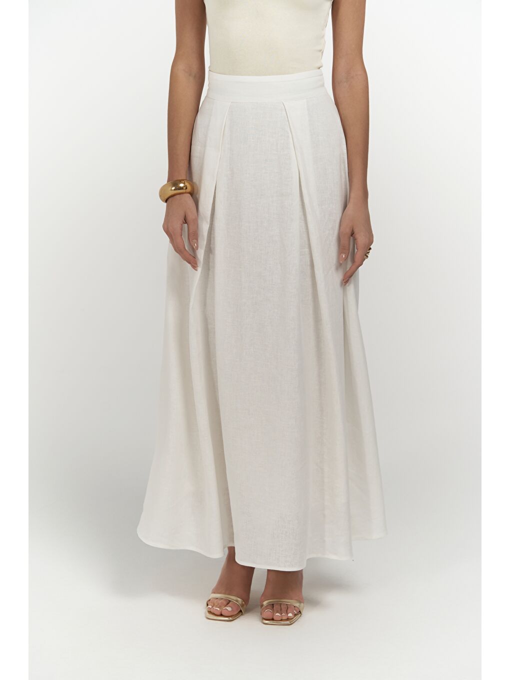 Mombasa Pile Detay Ekru Etek-4