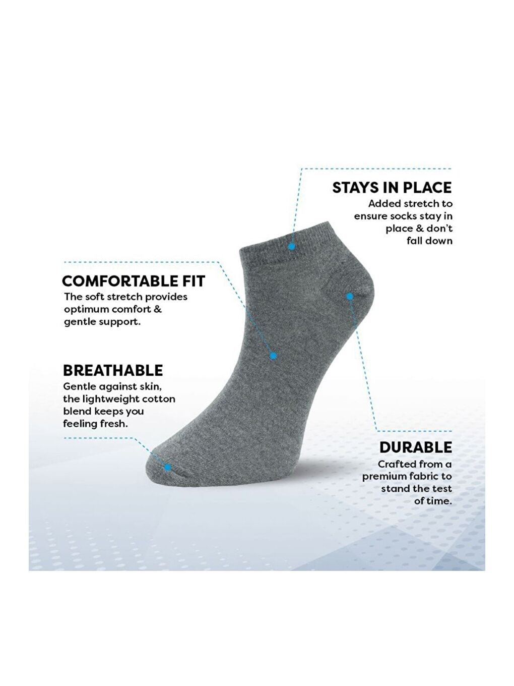 Karışık 6'lı Kadın Pamuklu Yüksek Kaliteli Yumuşak Nefes Alabilen Dayanıklı Premium Kutulu Patik Çorap-6