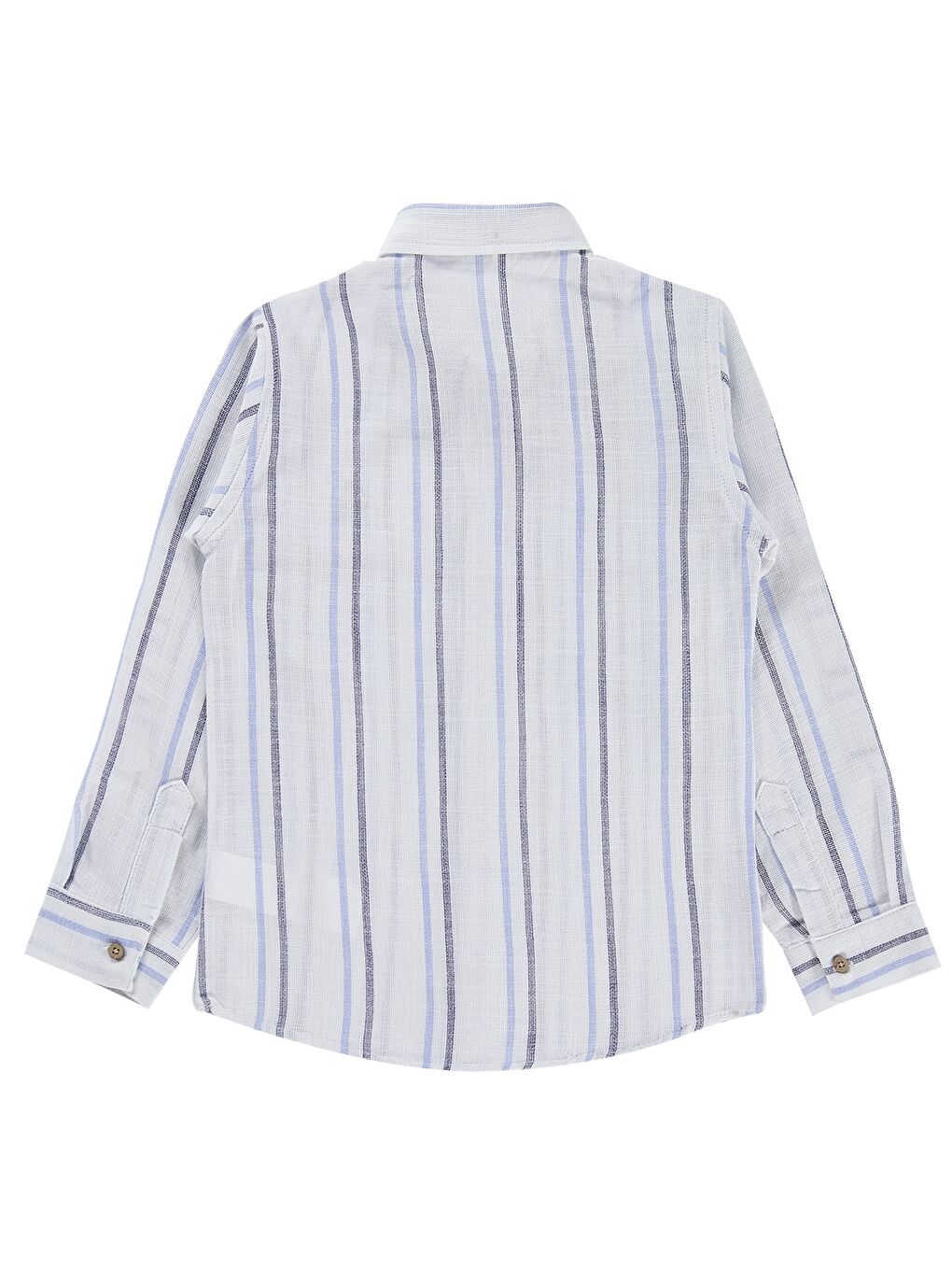 Boys Çift Çizgili 10-13 Yaş Gömlek - Mavi-1