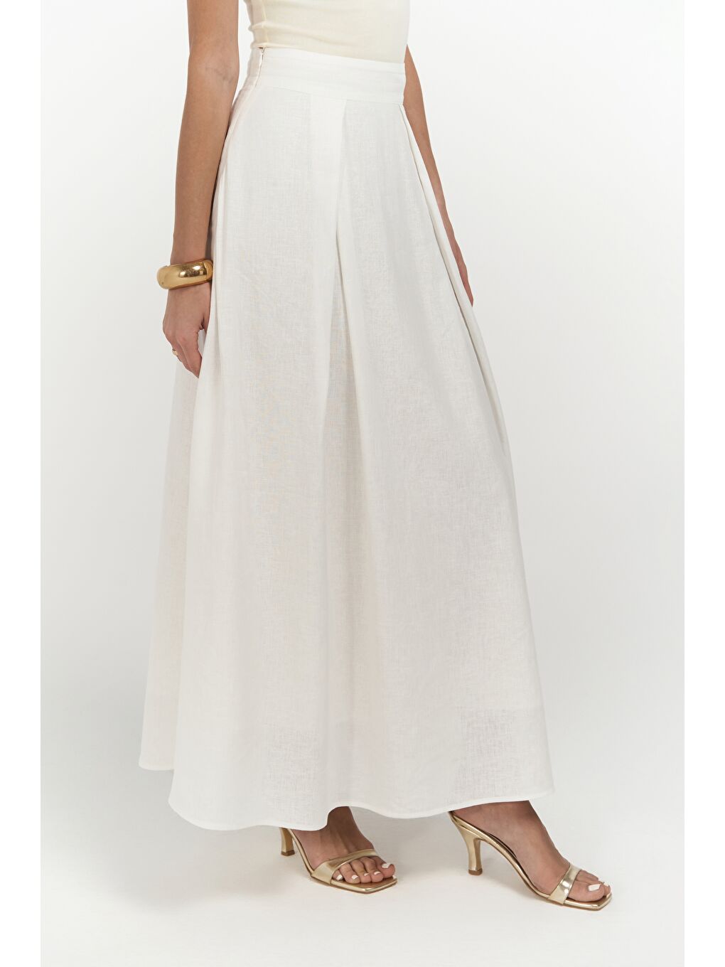 Mombasa Pile Detay Ekru Etek-5