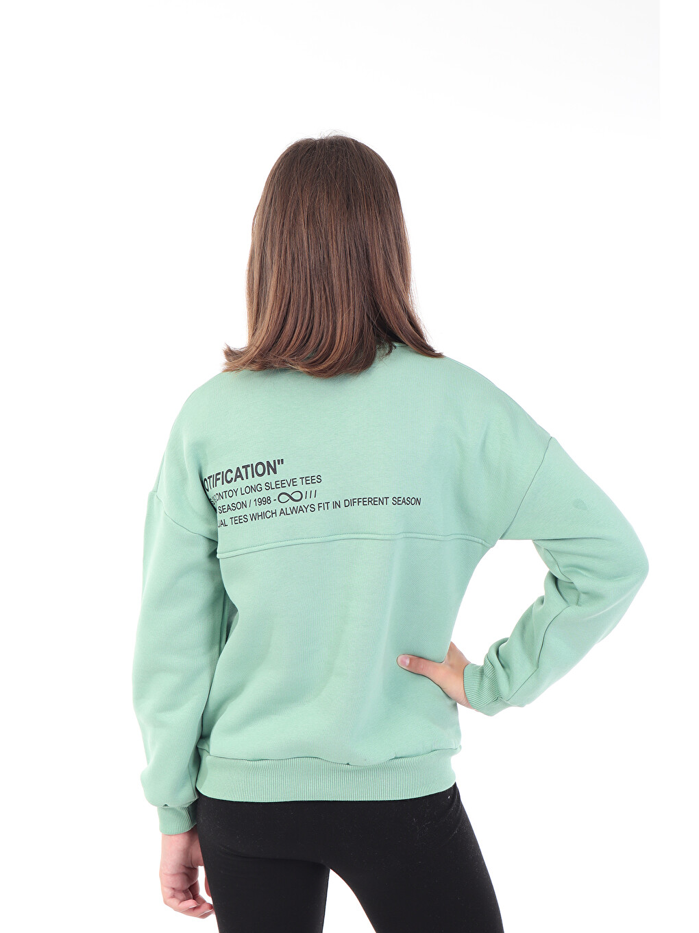 Yeşil Kız Çocuk Baskılı Sweatshirt-2