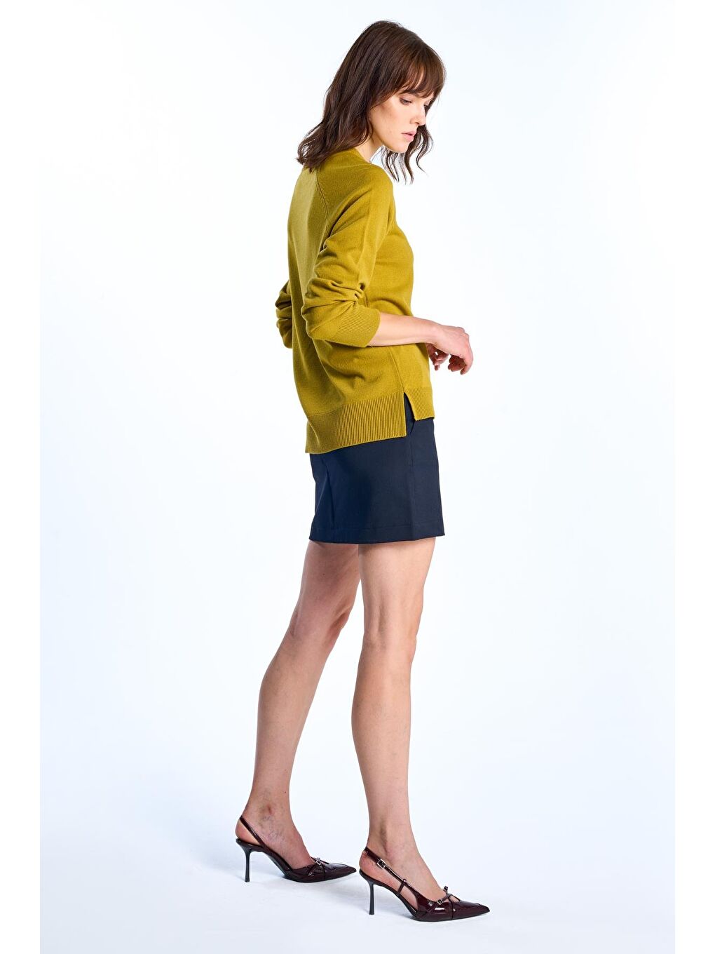 Lacivert Mini Etek-1