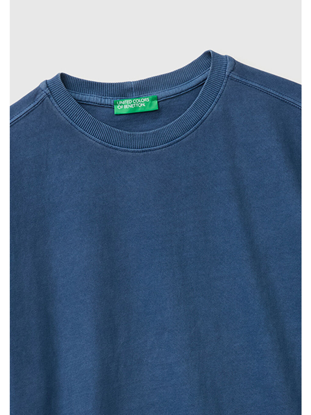 Erkek Mavi %100 Pamuk Logo Baskılı Relax Fit T-Shirt-2