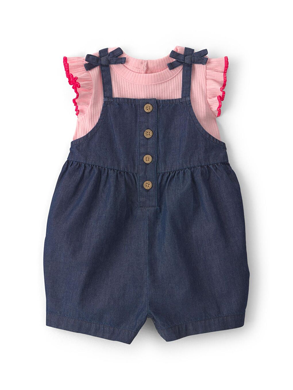 Kız Bebek Salopet Set 3 Ay-24 Ay Mavi-0