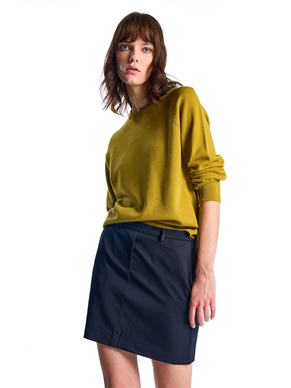 Lacivert Mini Etek-2