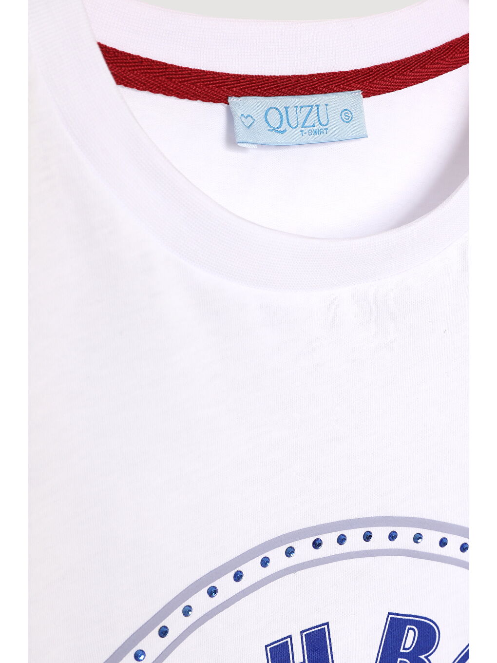 Balık Desenli Kısa Kol Tişört Beyaz-1