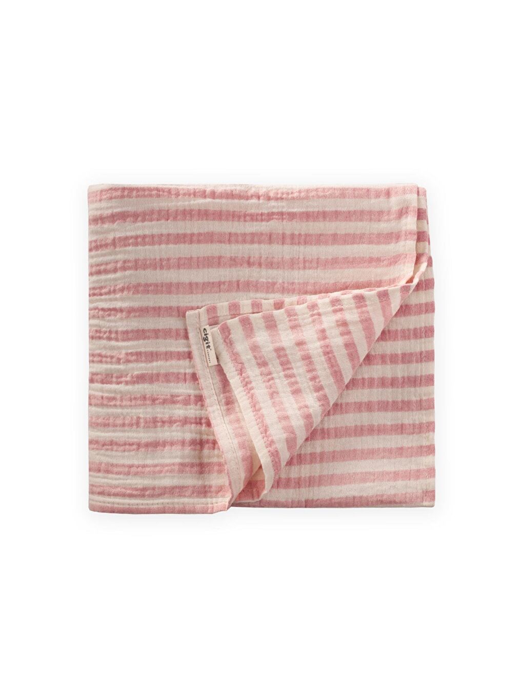 Naturel Battaniye 90X100cm Bordo Kalın Çizgili