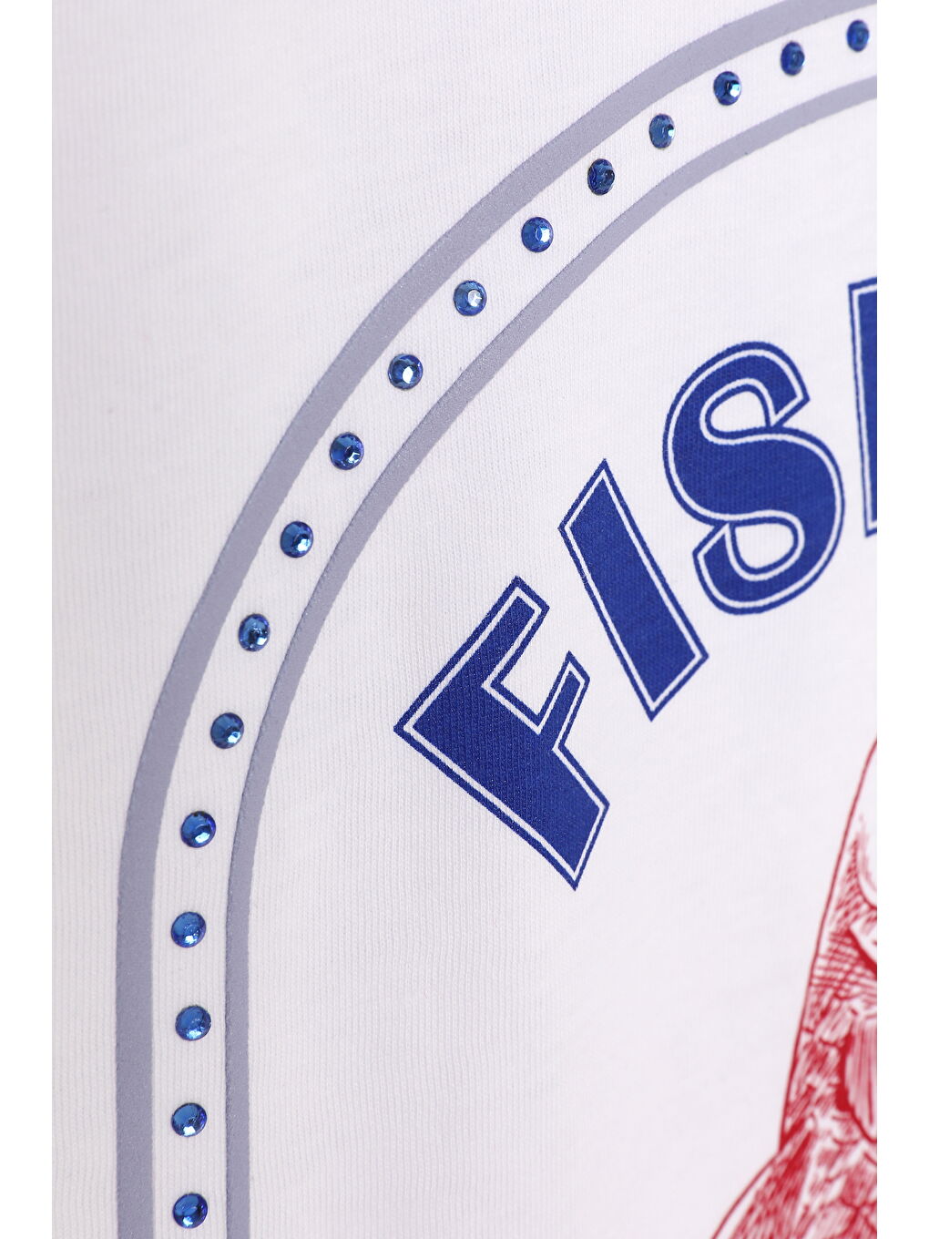 Balık Desenli Kısa Kol Tişört Beyaz-3