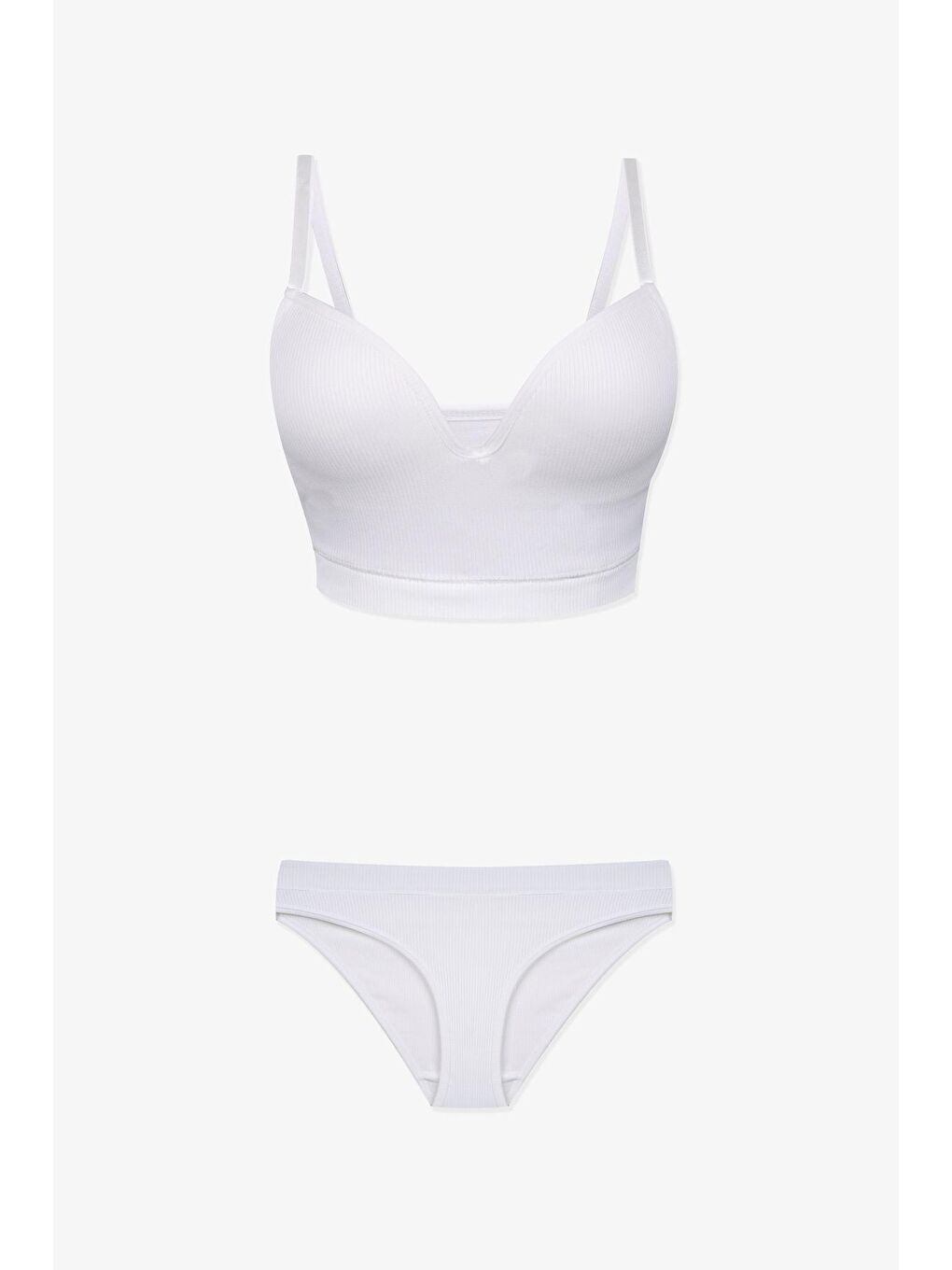 Ekru Kadın Fitilli Yarım Dolgulu Sütyen Takım