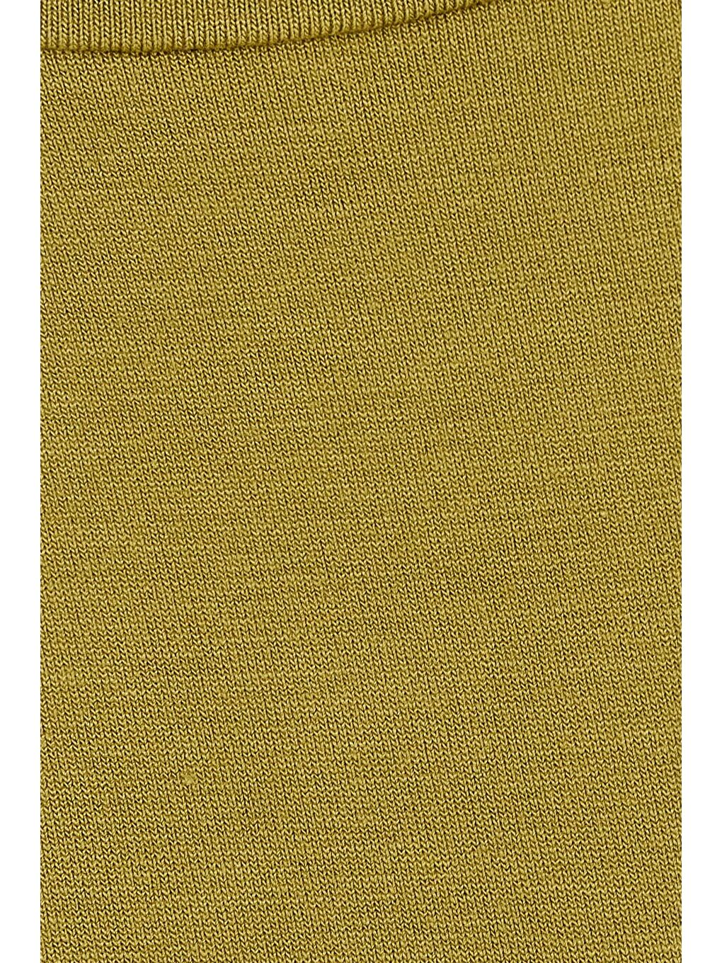 Kadın Regular Fit Klasik Kesim Viskon Kumaş Balıkçı Yaka Sıfır Kol Yeşil Bluz-5