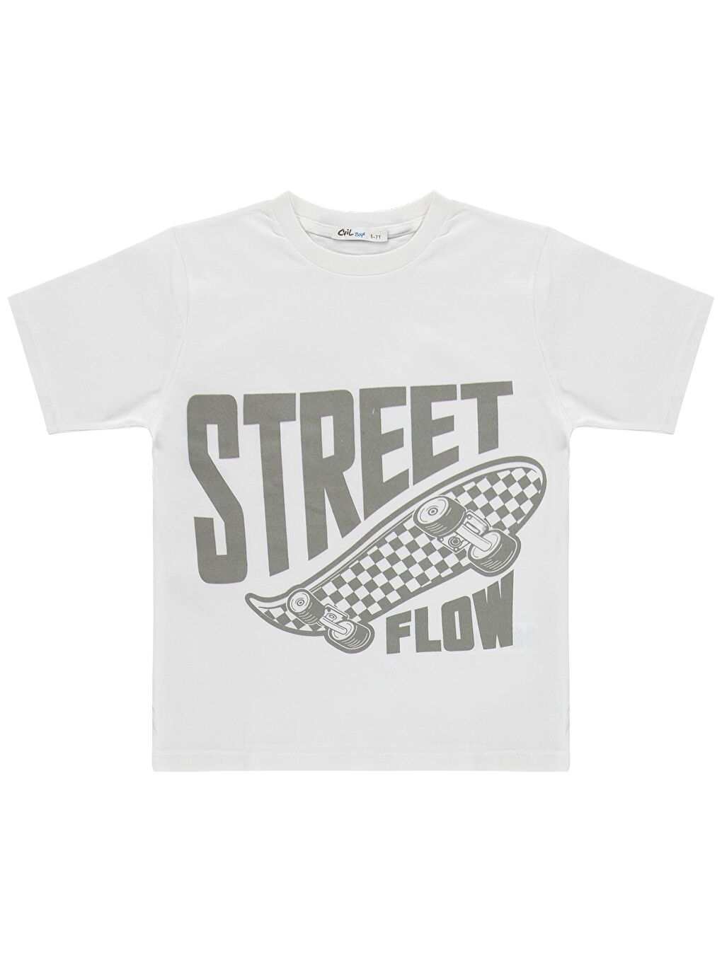 Boys Çift Cepli Tişörtlü 10-13 Yaş Gömlek - Gri-1