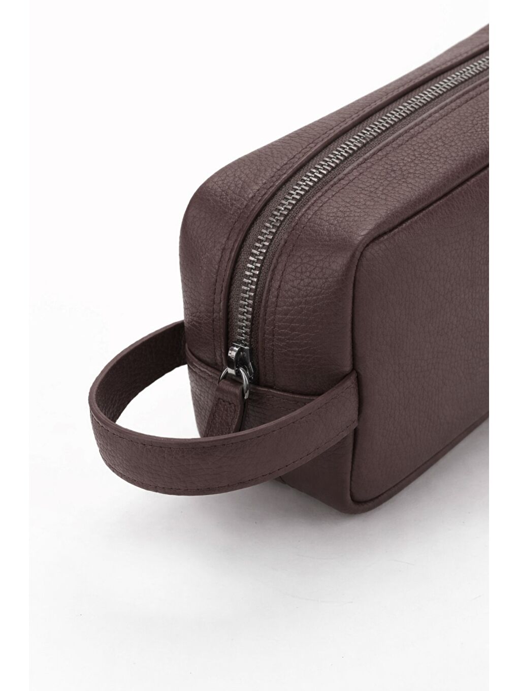 Kahverengi %100 Hakiki Deri El Çantası Portföy Traş Çantası-2