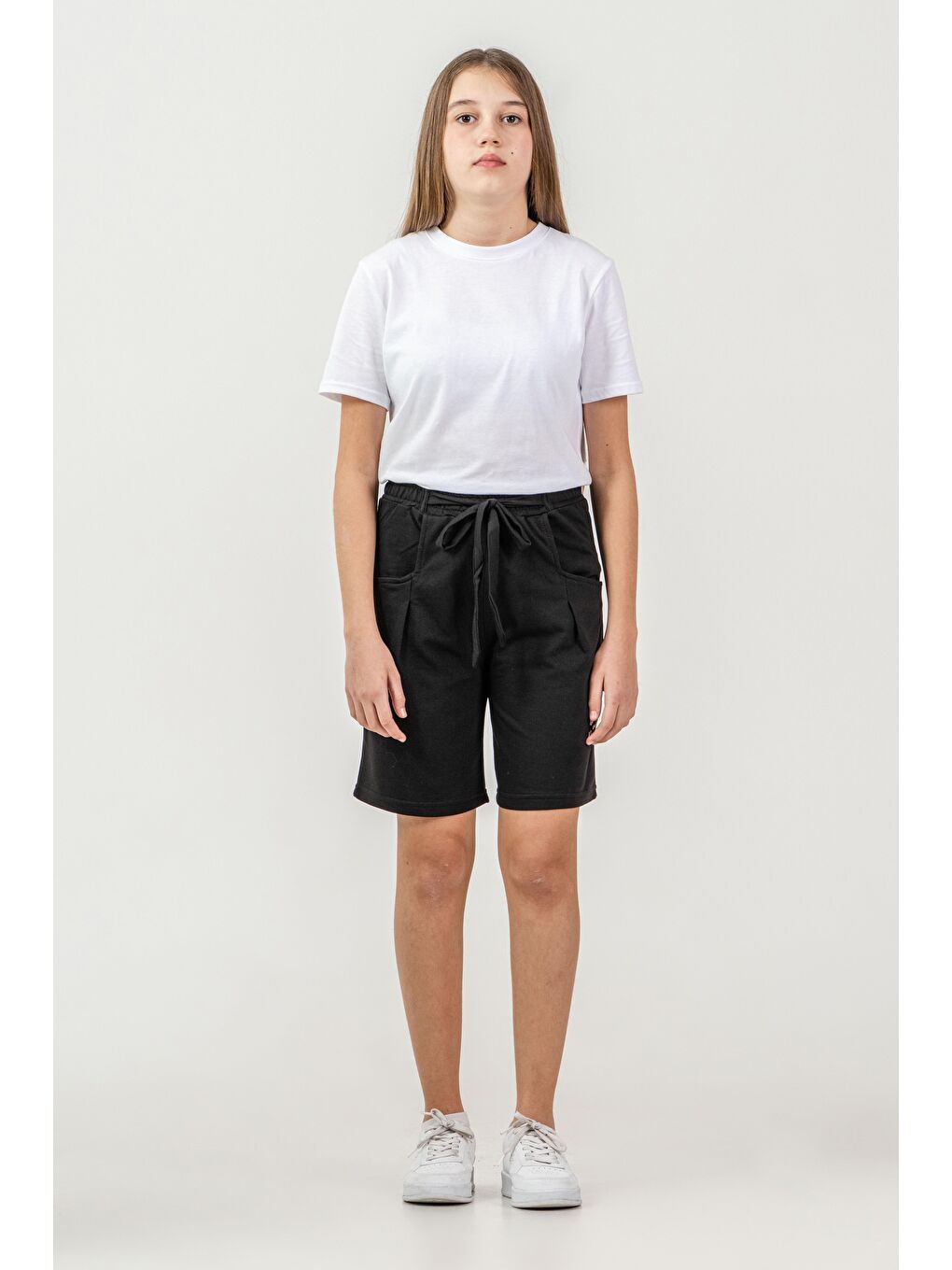 Siyah Kemer Fiyonk Kurdeleli Dreams Nakışlı Kız Çocuk Şort