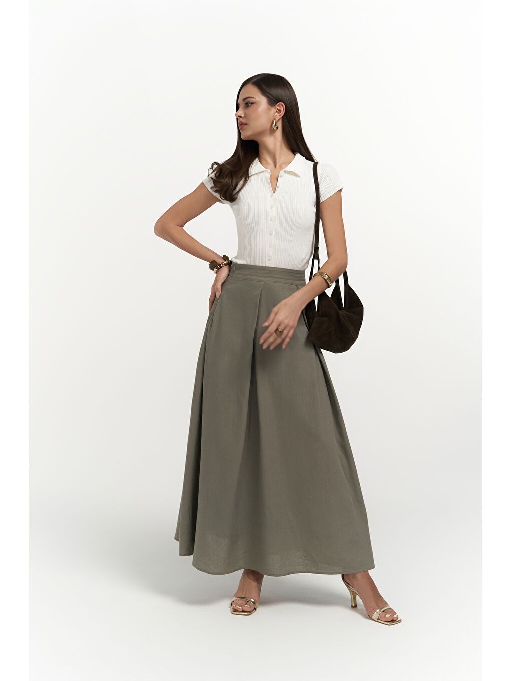 Mombasa Pile Detay Haki Etek