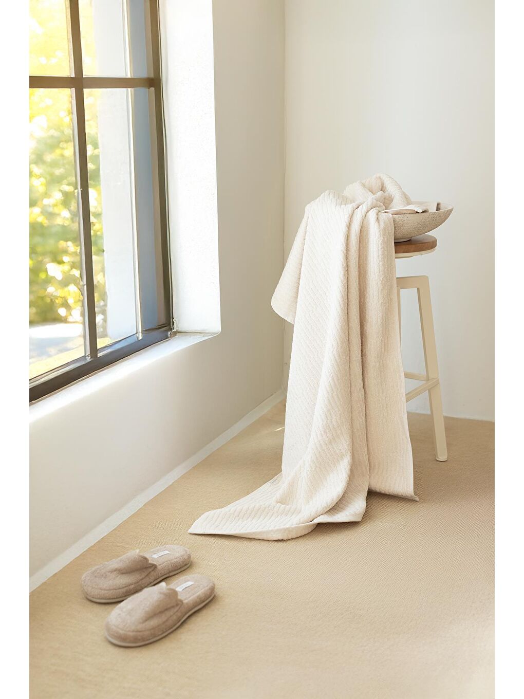 Earth Büyük Banyo Havlusu 90x150 cm Bej-1