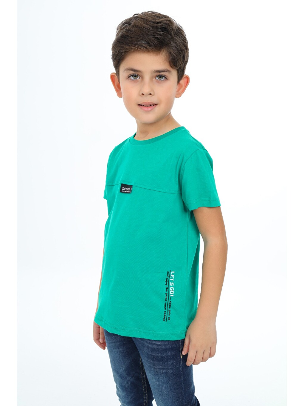 Yeşil Erkek Çocuk Baskılı Tişört-1