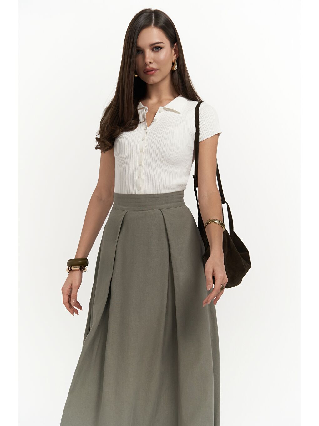 Mombasa Pile Detay Haki Etek-4