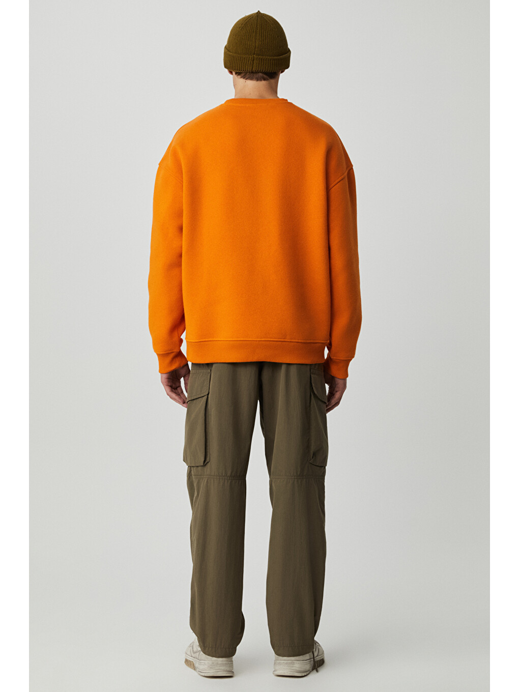 Sarı Cassy Erkek Organik Pamuklu Yumuşacık Baskı Detaylı Hardal-siyah Sweatshirt-4